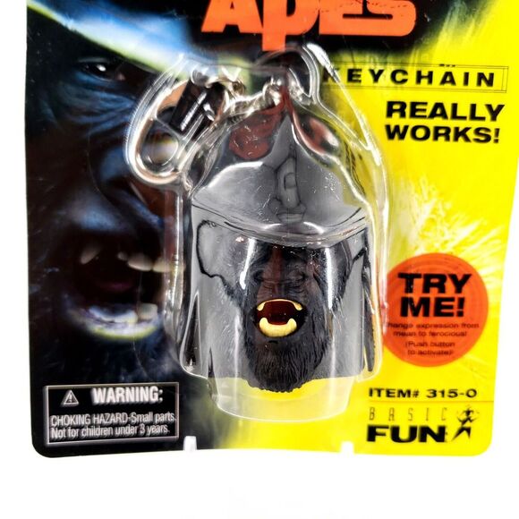 Planets of the Ape Keychain 315-0 Change Expression Moveable Mouth New Sealed - Picture 2 of 4